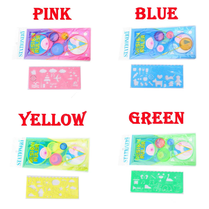 Geometry Spirograph Drawing Stencils Set Painting Template Art Crafts Creative Kids Educational Toy Variety of Flowers Ruler by Smarsty