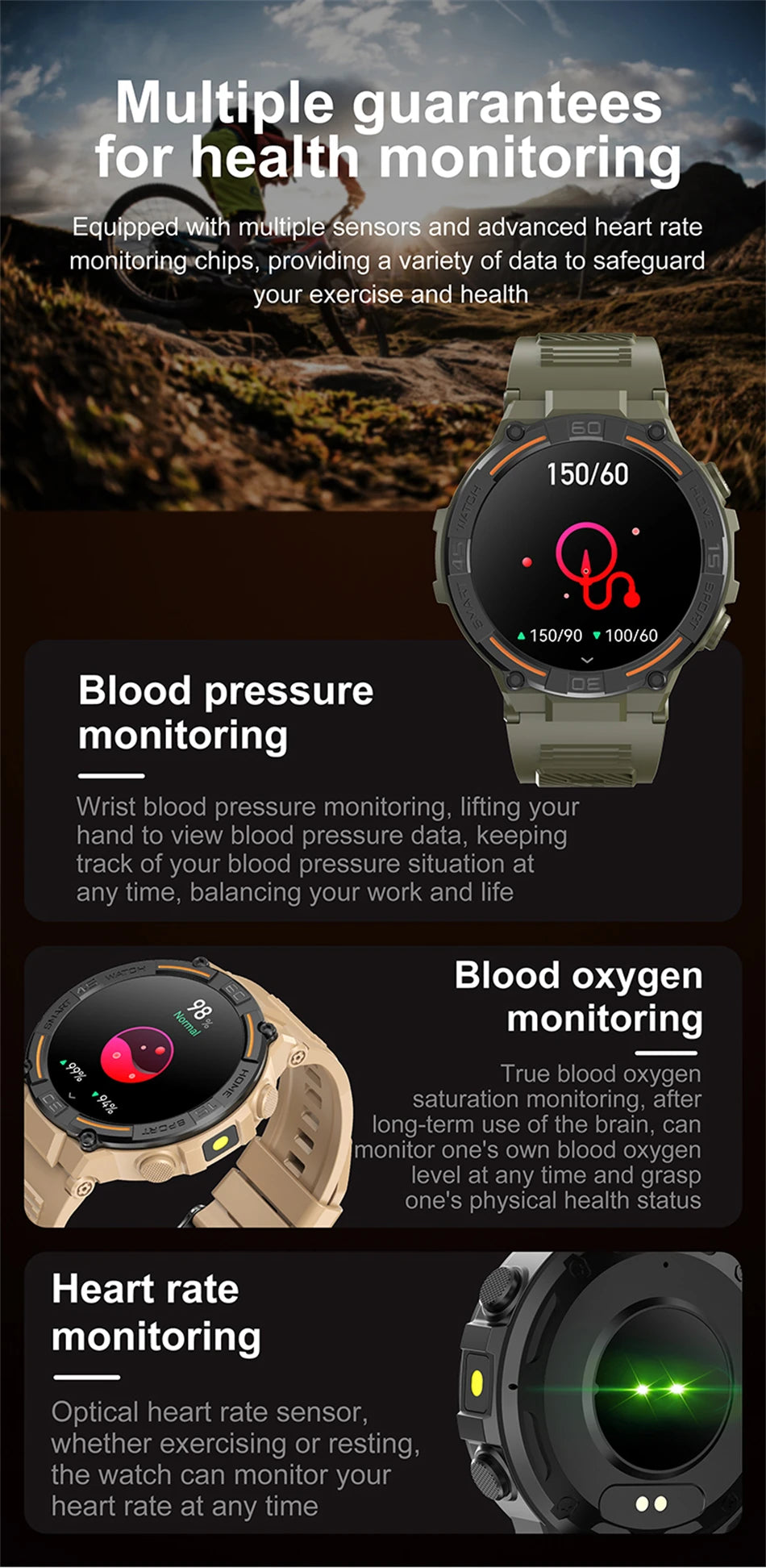 Military Smartwatch for Men with Health Monitoring Features - Smarsty