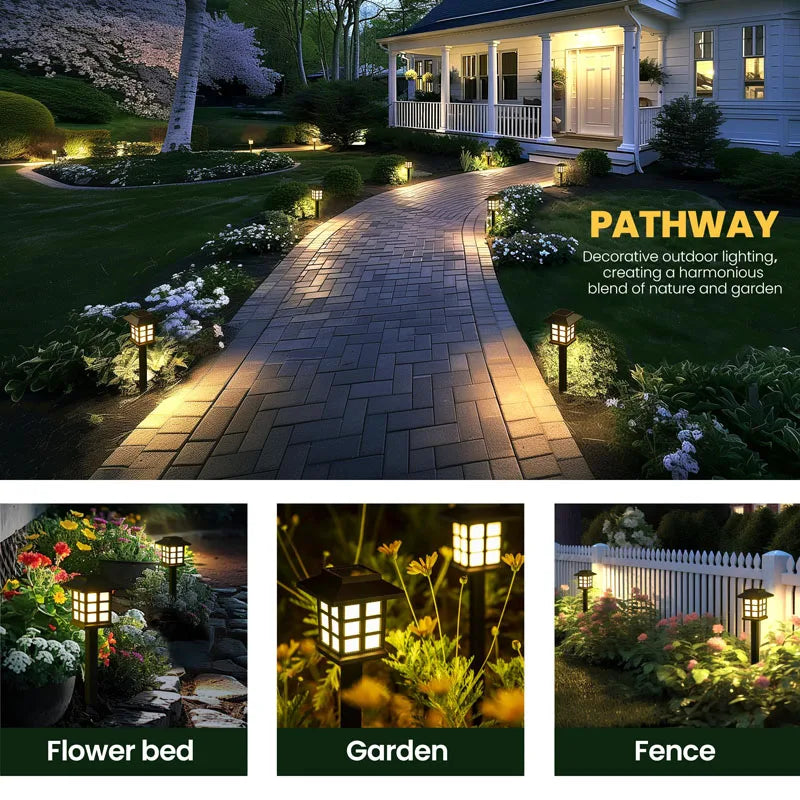 8pcs Waterproof Solar Garden Pathway Lights for Outdoor Decor - Smarsty