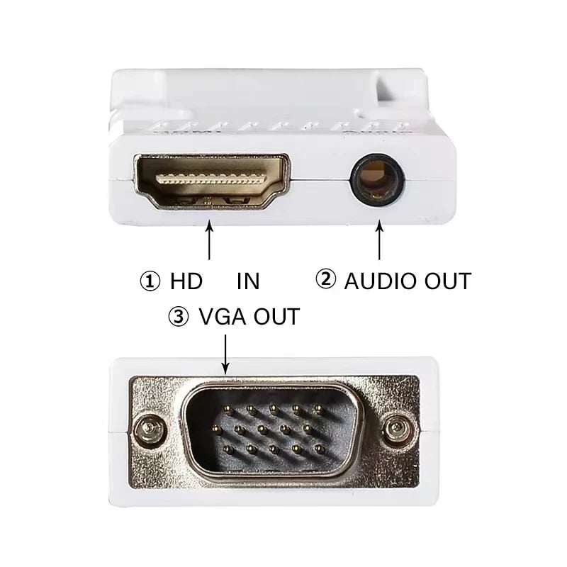 HDMI to VGA Female Male Adapter 1080P Video Output - Smarsty