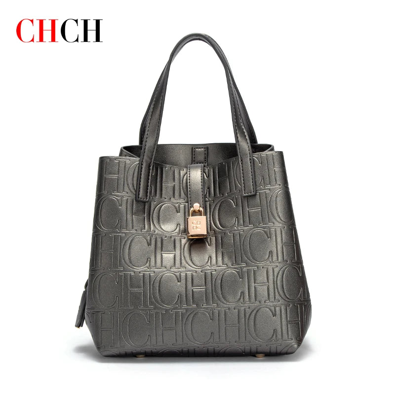 Women Tote Bag Steel Embossed Handheld Casual Purse - Smarsty