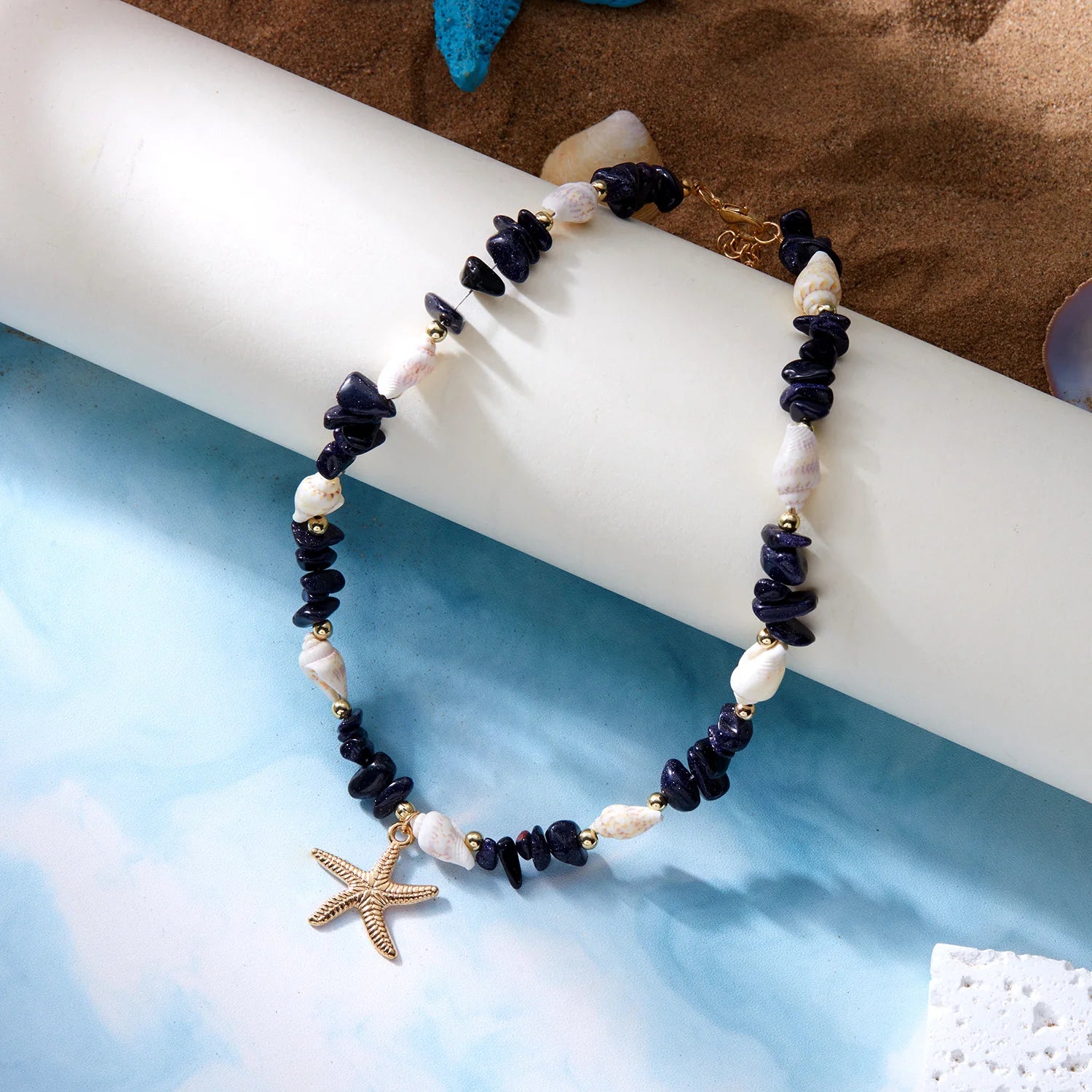 Bohemian Starfish Pendant Beaded Bracelet for Women - Smarsty