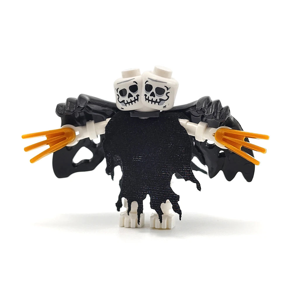 MOC Halloween Skeleton Army Mini Doll Building Blocks DIY Assembled Building Blocks Character Doll Skeleton Horse Ornaments Toy