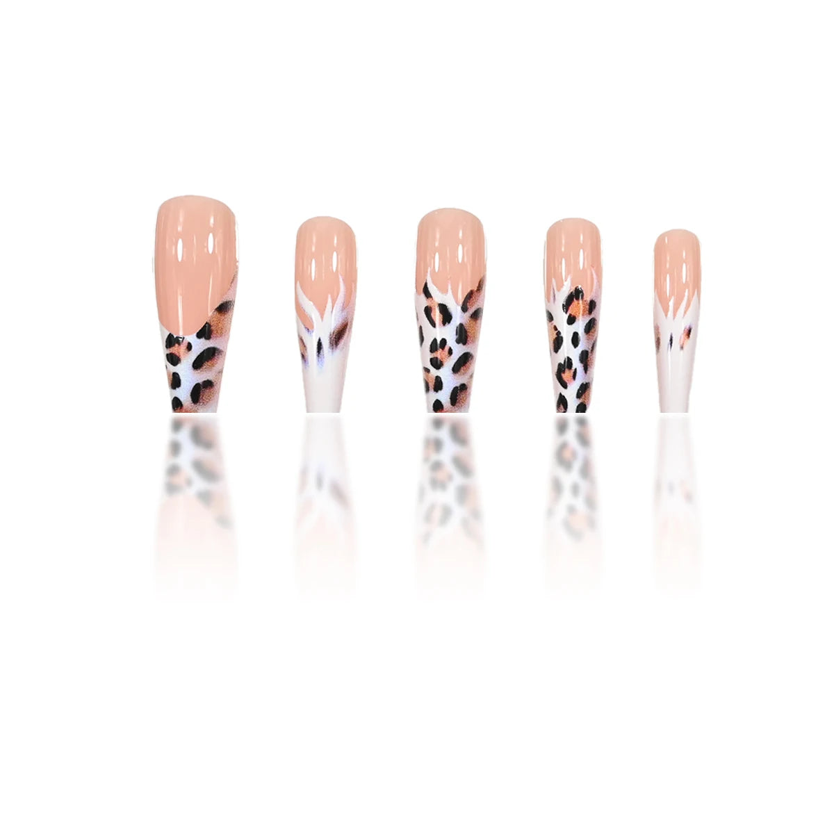 24 Piece Short Square Fake Nails with Colorful French Design - Smarsty