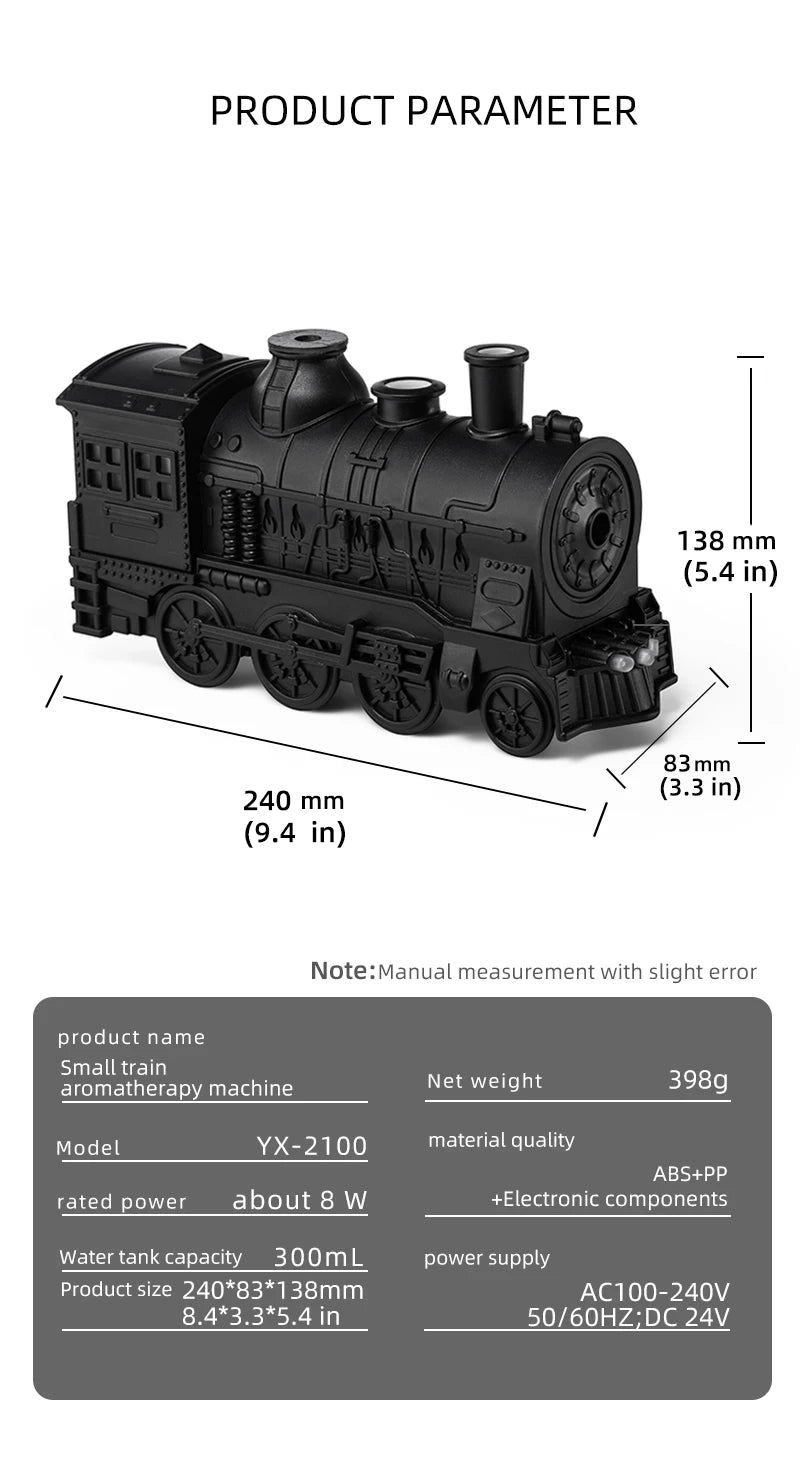 Ship Train Shape Ultrasonic Humidifier With Colorful Lights - Smarsty
