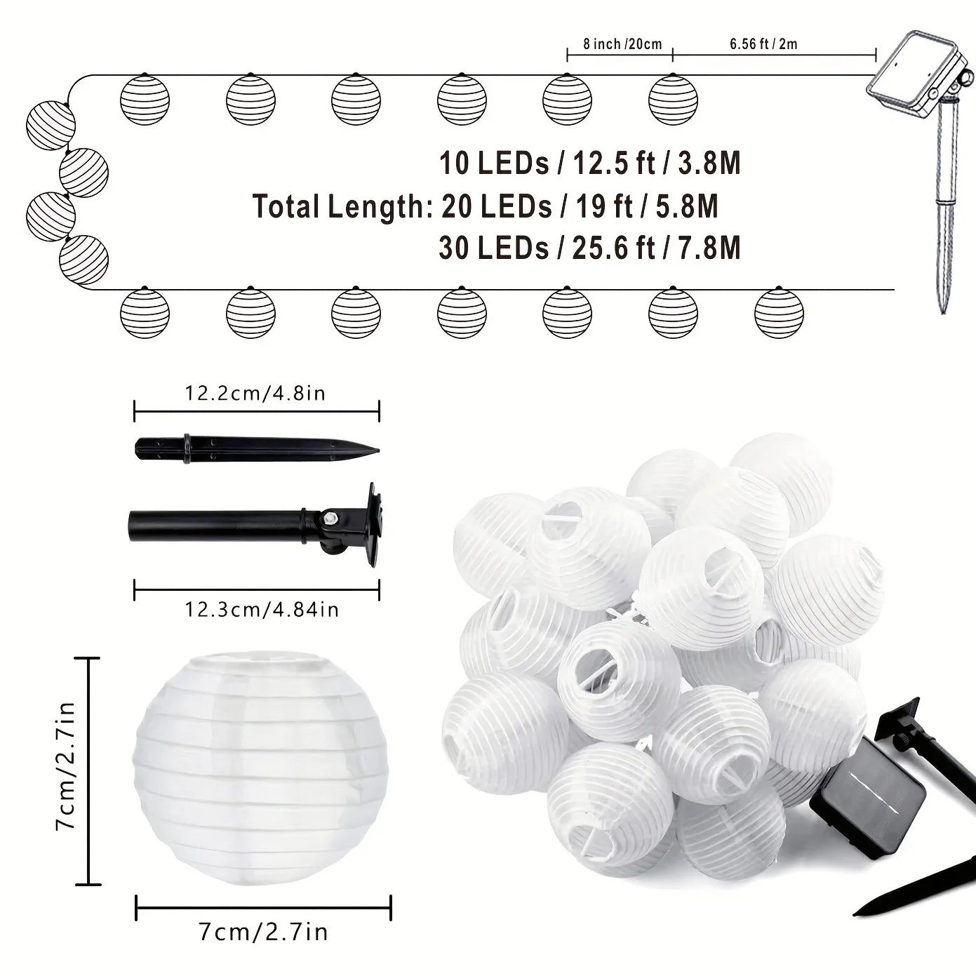 LED Solar Lantern String Lights for Outdoor Decor - Smarsty