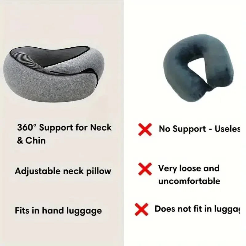 Memory Foam Travel Neck Pillow for Comfortable Support - Smarsty