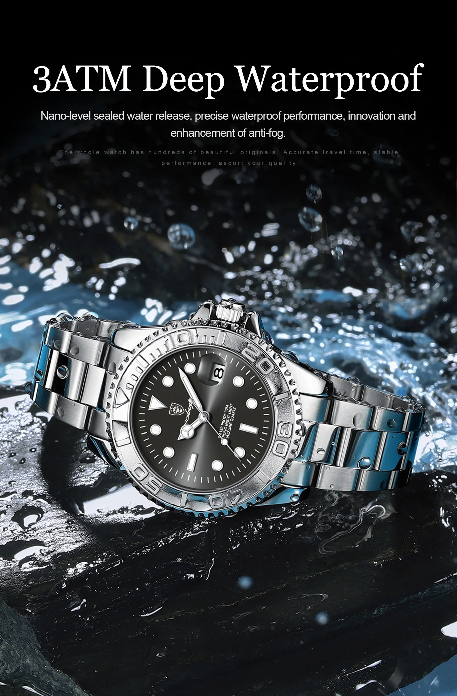 Luxury Waterproof Quartz Watch for Men with Luminous Feature - Smarsty