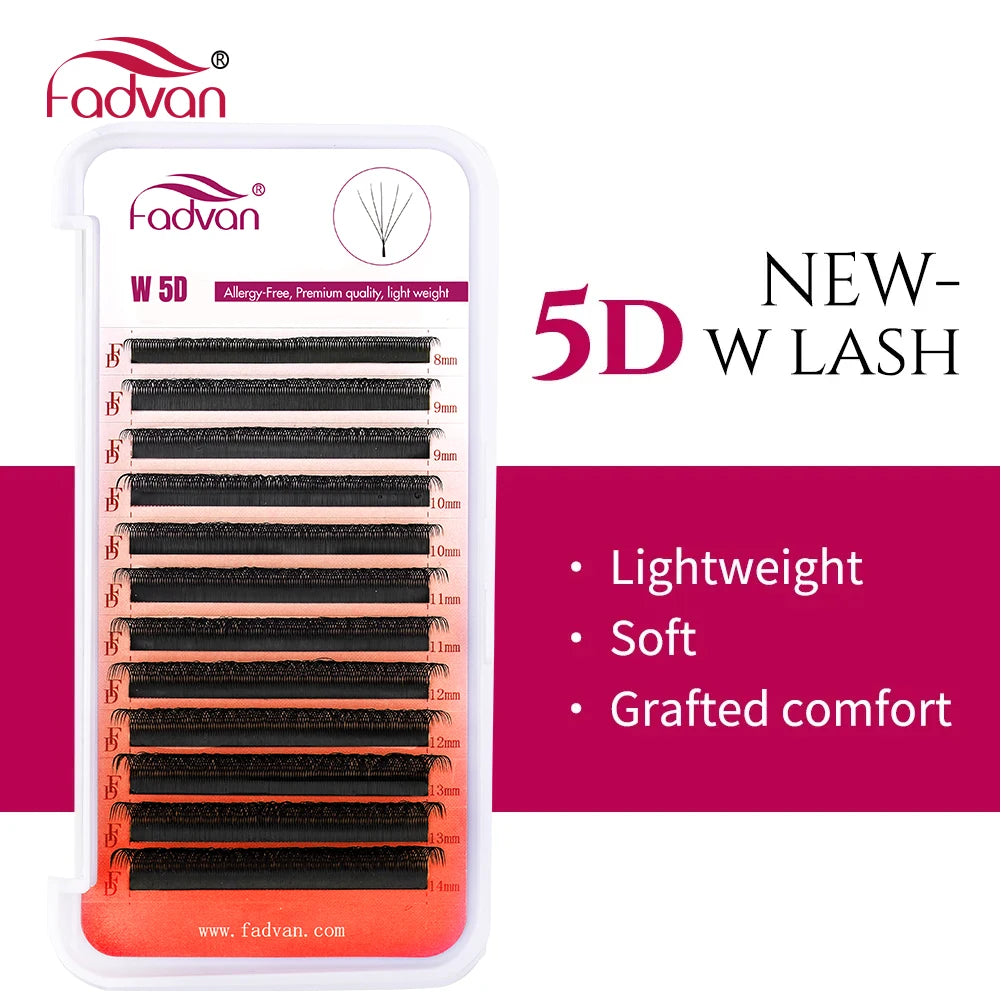 FADVAN 5D W Shape Faux Mink Eyelash Extensions - Smarsty