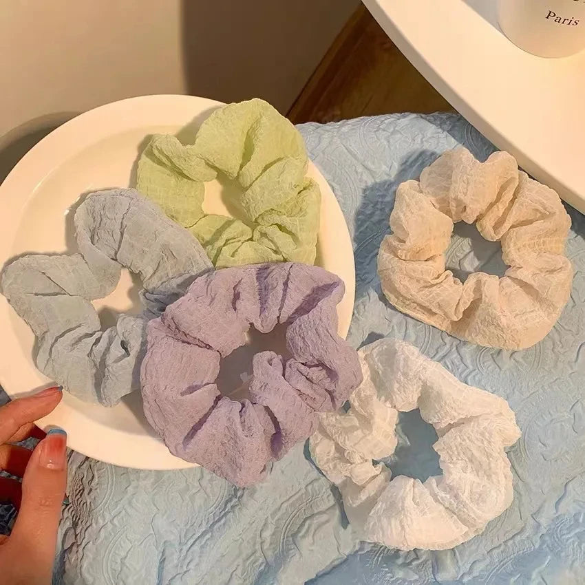 Candy Color Hair Scrunchies Pack Soft No Damage Elastic - Smarsty