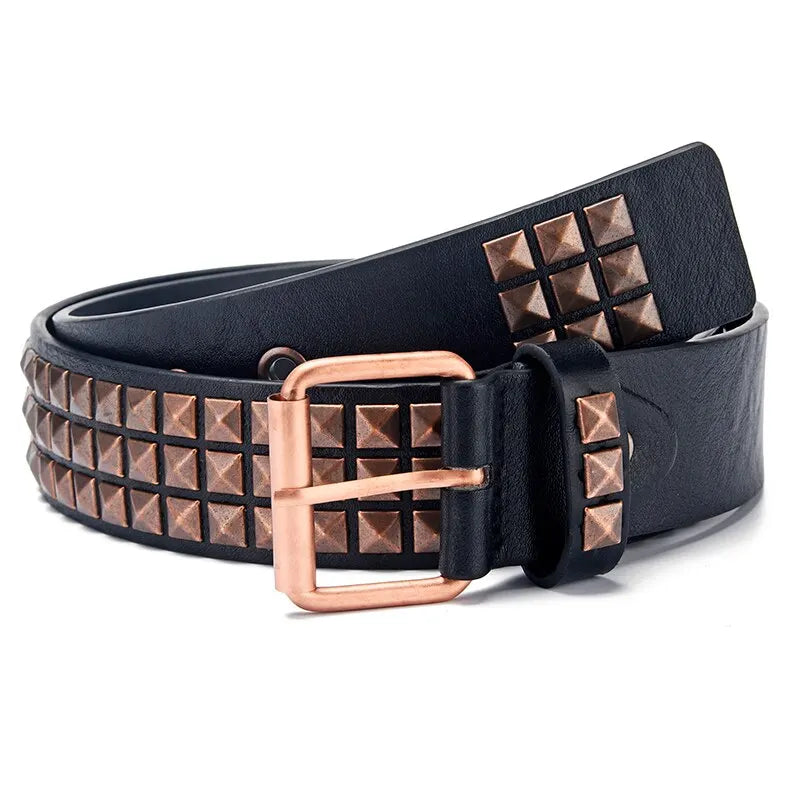 Unisex Punk Pyramid Rivet Belt Stylish Metal Hardware - Smarsty