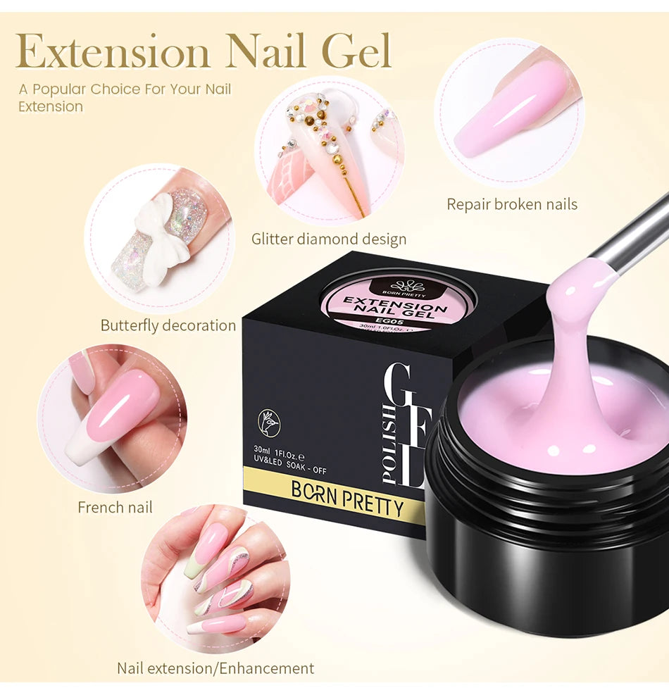 Born Pretty 30ml Milky White Nail Extension Gel - Smarsty