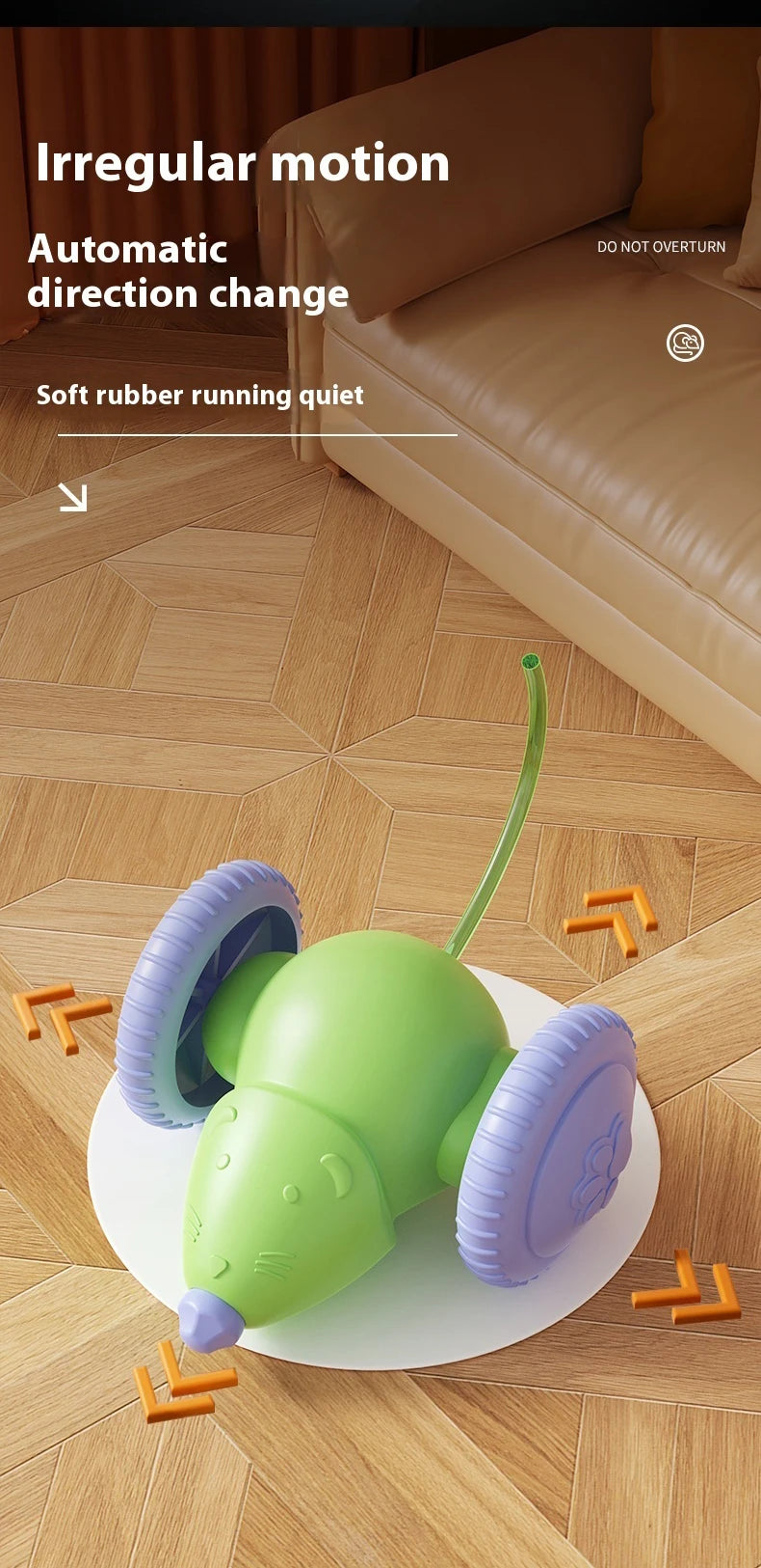 Interactive Electric Mouse Toy for Cats with Obstacle Avoidance - Smarsty