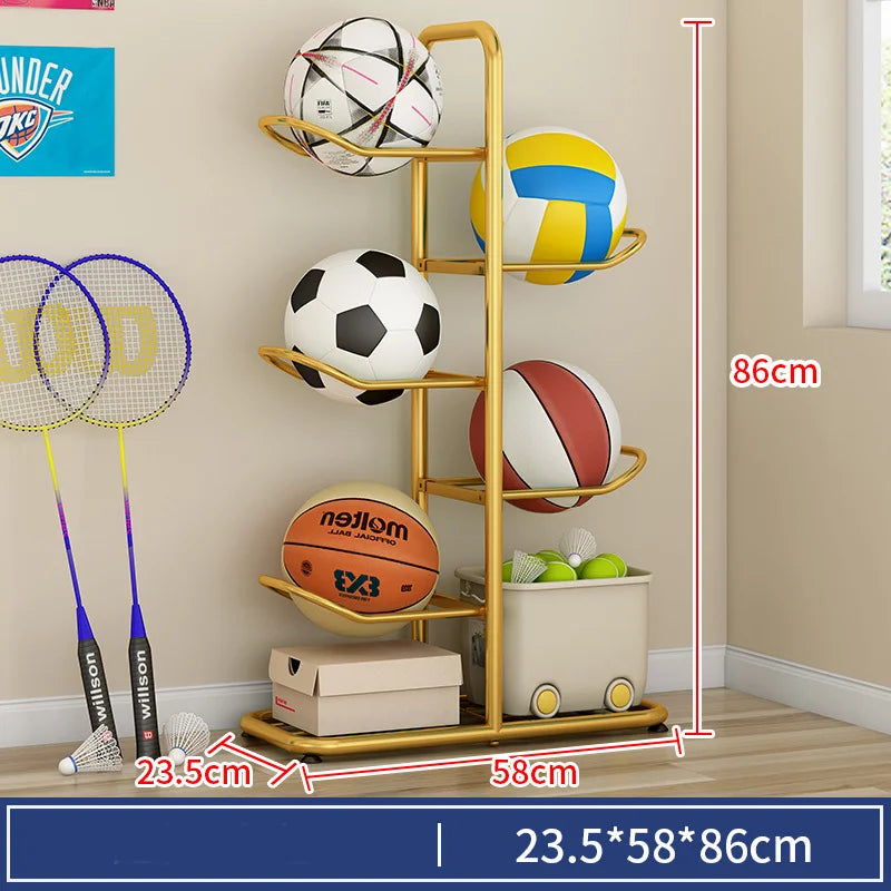 Indoor Children Basketball Storage Rack Put Ball Football Storage Basket Placed Rack Kindergarten Volleyball Stand Holder Space by Smarsty