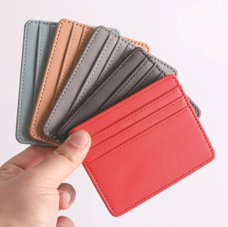 1Pc Pu Leather ID Card Holder Candy Color Bank Credit Card Box Multi Slot Slim Card Case Wallet Women Men Business Card Cover - Smarsty