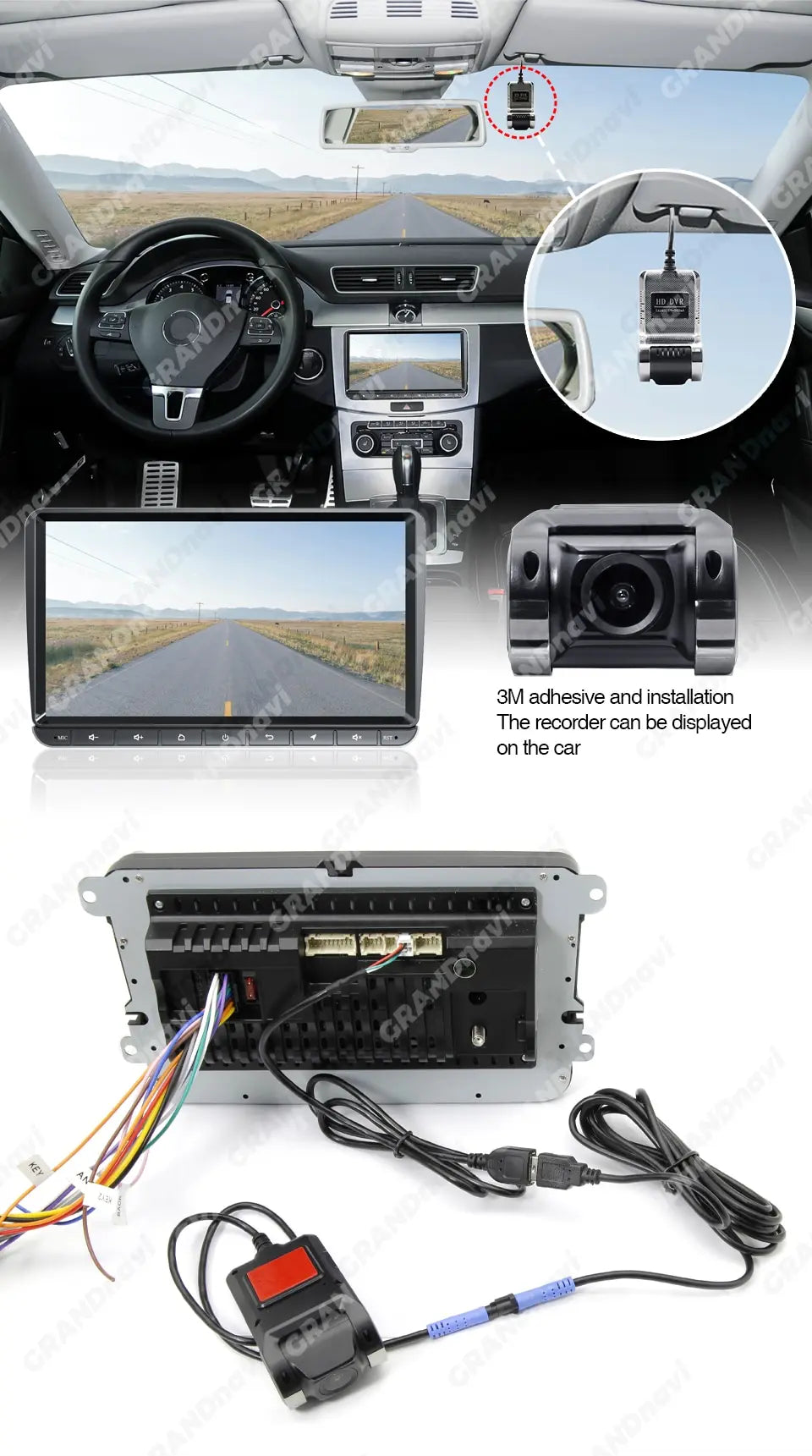 HD Car Dash Cam ADAS 720P Voice Alarm USB MemoryCard - Smarsty