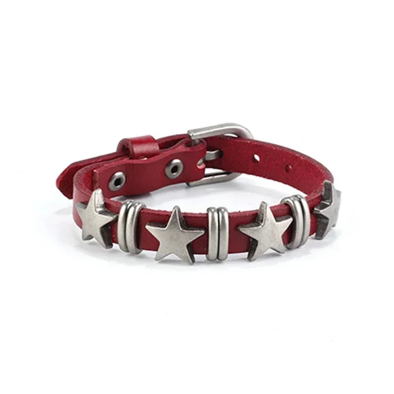 Punk Hip Hop Leather Skull Bracelet for Unisex Fashion - Smarsty