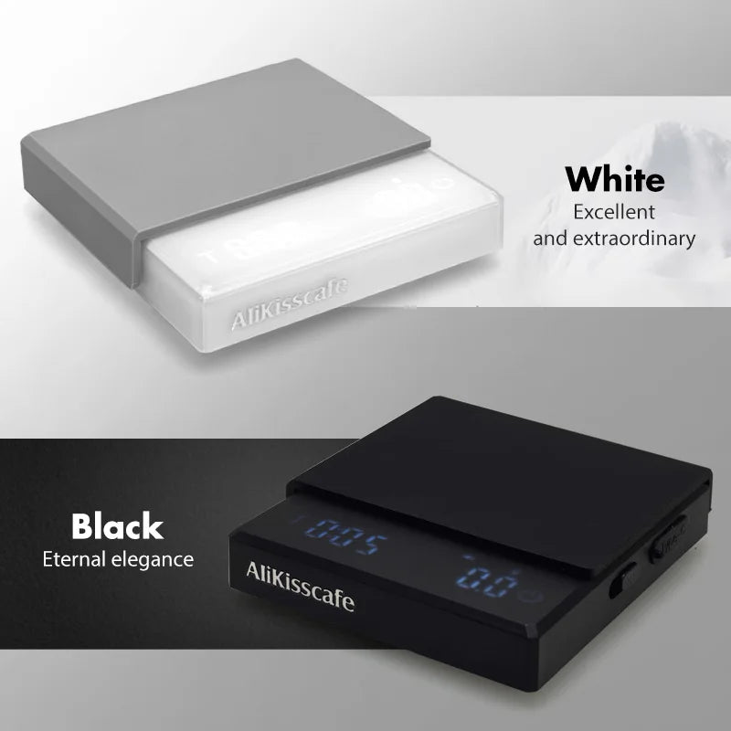 AliKisscafe Coffee Scale Digital Weight Electronic Kitchen Measuring Scales 0.1g High Precision Espresso Accessory Barista Tool by Smarsty