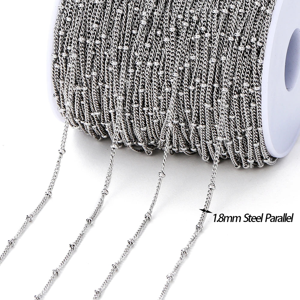 No Fade 2M Gold Stainless Steel Beaded Chain Durable - Smarsty