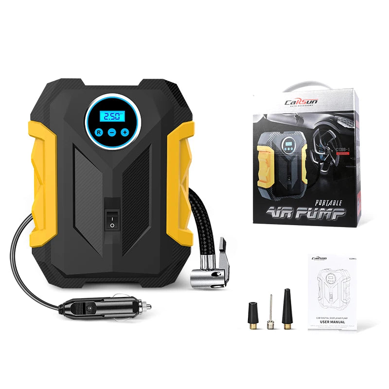 Portable Car Tire Inflator with LED Light and Digital Gauge - Smarsty