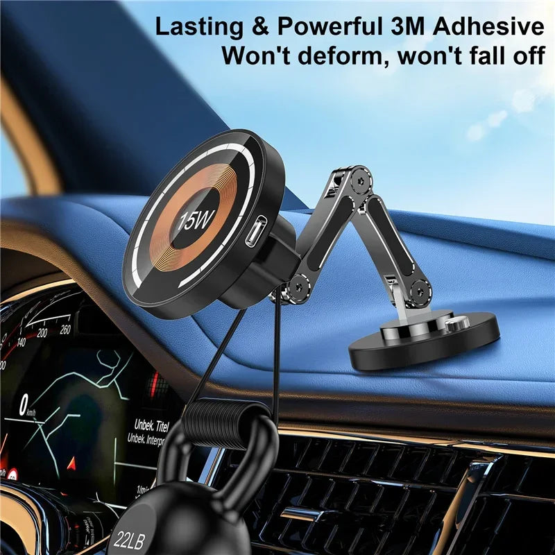 Magnetic Car Wireless Charger Mount With Fast 15W Charging - Smarsty