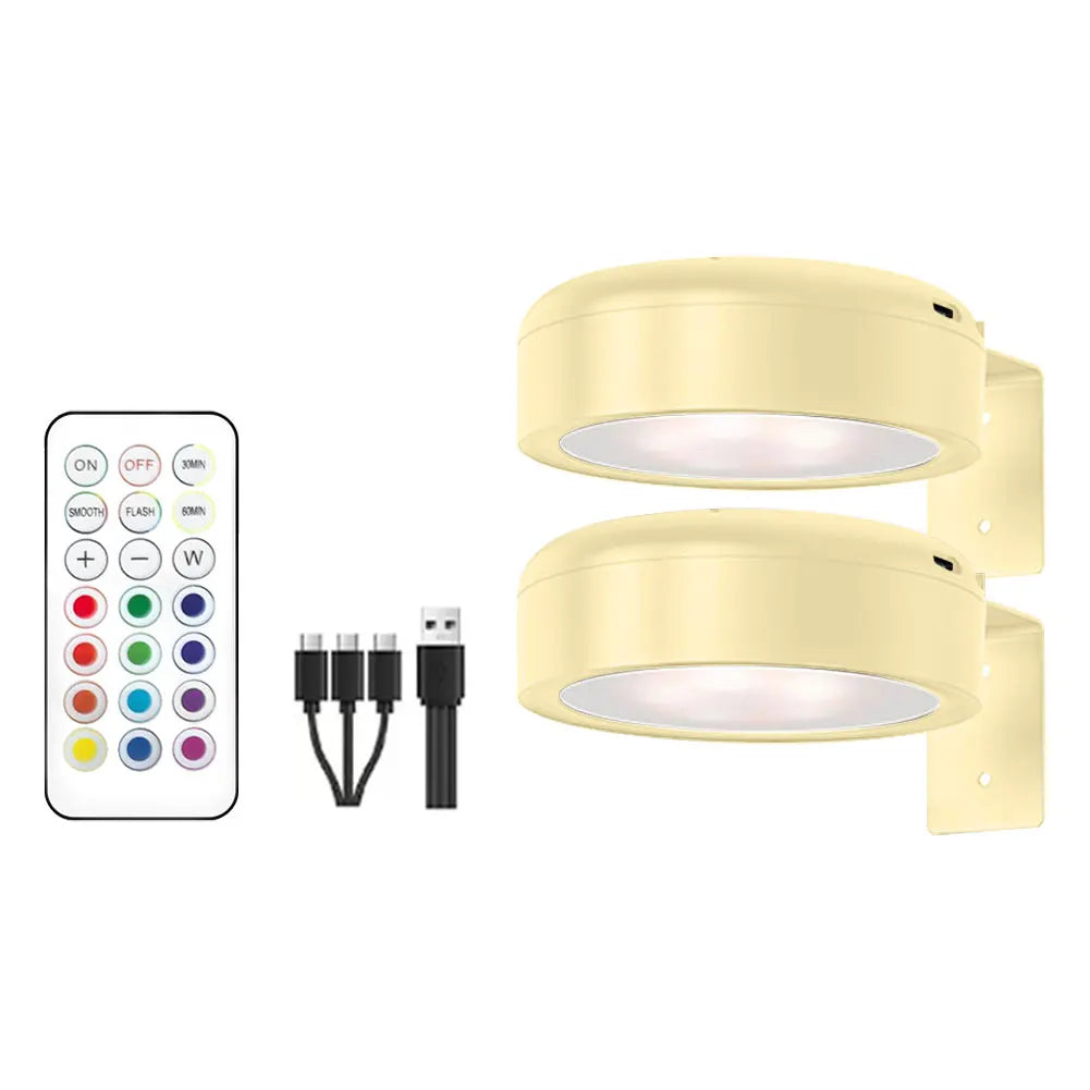 2/3pc Rechargeable Picture Light Magnetic LED Painting Light with Remote and Timer Art Display Light Dimmable 3 Lighting Modes