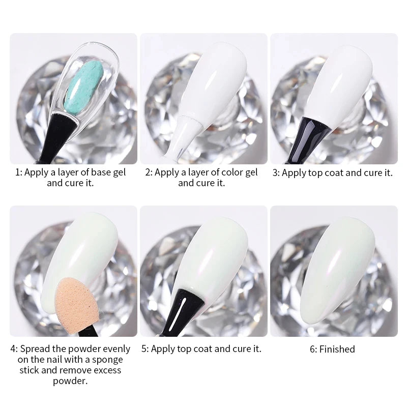 Aurora Pearl White Nail Glitter Powder for Stunning Designs - Smarsty