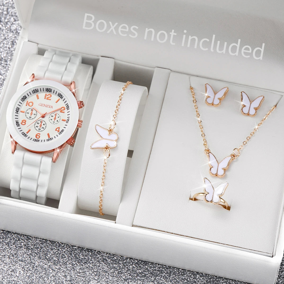 Fashionable Women Quartz Watches Set with Silicone Bands - Smarsty