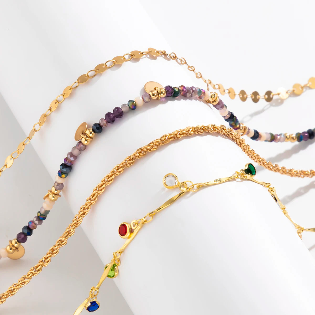 Boho Colorful Crystal Sequin Tassel Choker Necklace - Smarsty