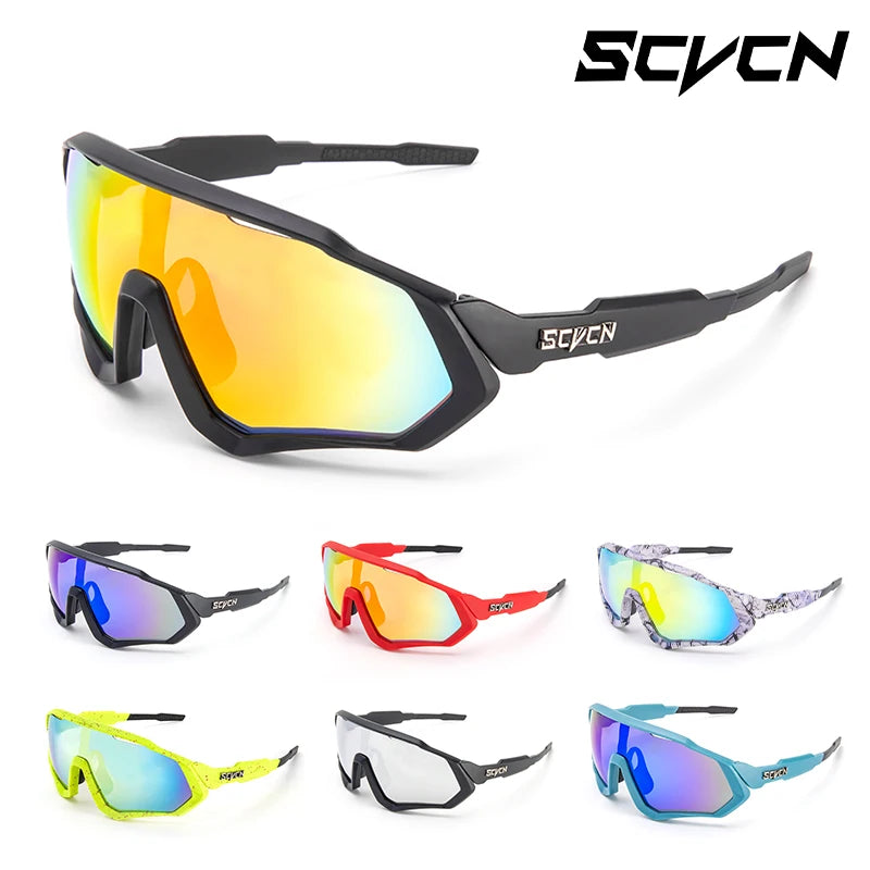 SCVCN UV400 Sport Cycling Glasses Road Sunglasses Bicycle Eyewear Mountain Bike MTB Cycl Goggles running glasses