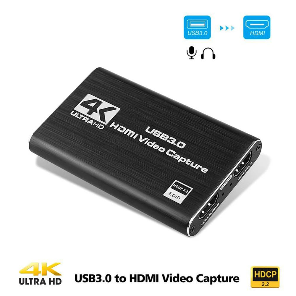 USB3.0 Game Capture Device 4K 60HZ HDMI-compatible Screen Recording Card HD HDMI-compatible Recorder for PS4 Game Use