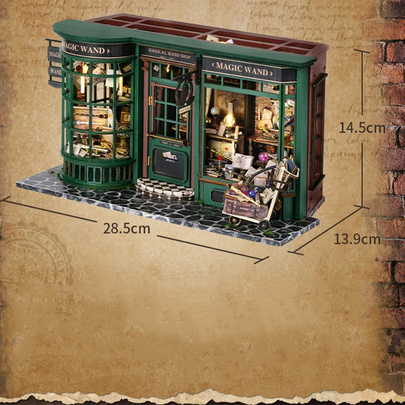 Magical Doll House Wooden Miniature DIY Assembly Building Model Kit Production of Small Room Toys Decorations with Furniture by Smarsty