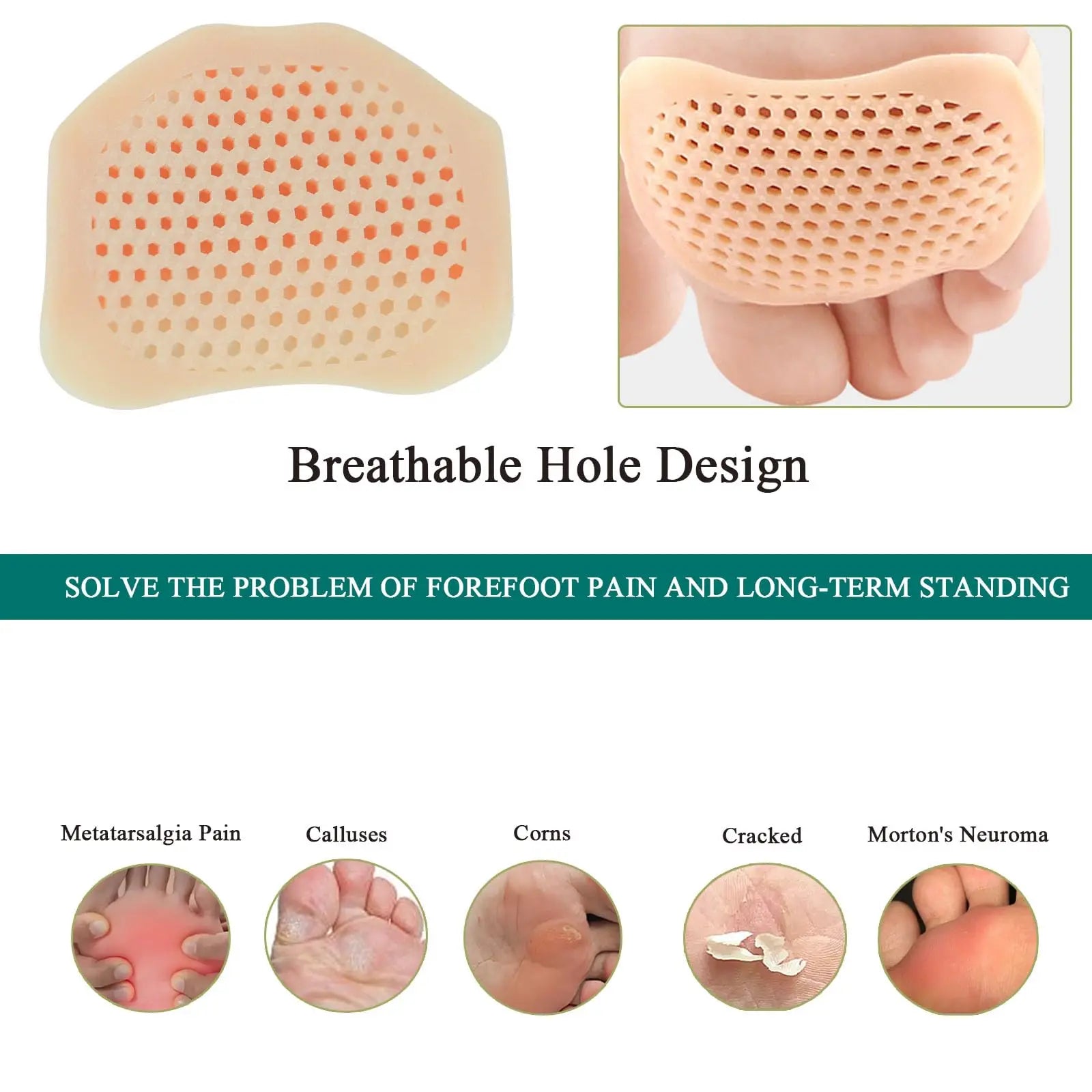 Soft Gel Metatarsal Pads for Pain Relief - Smarsty