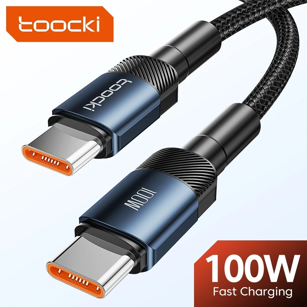 Toocki 60W/100W Type C to USB C Cable PD 3.0 Quick Charge Fast Charging Type C to Type C For Huawei Xiaomi Samsung Laptop - Smarsty