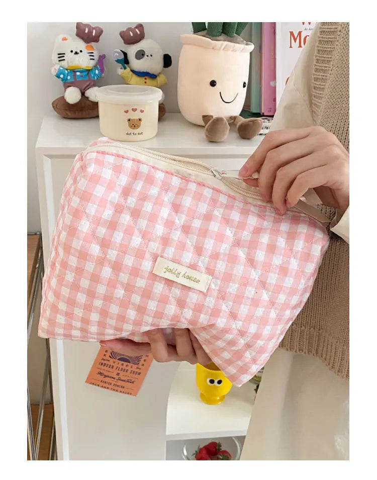 Large Capacity Women's Cosmetic Bags Cases Casual Ladies Small Storage Bag with Zipper Female Travel Clutch Bag Small Handbags - Smarsty