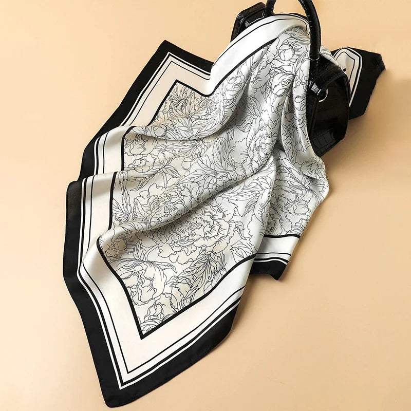 Luxury Silk Scarf Women Satin Shawl Sun Protection Wrap - Smarsty