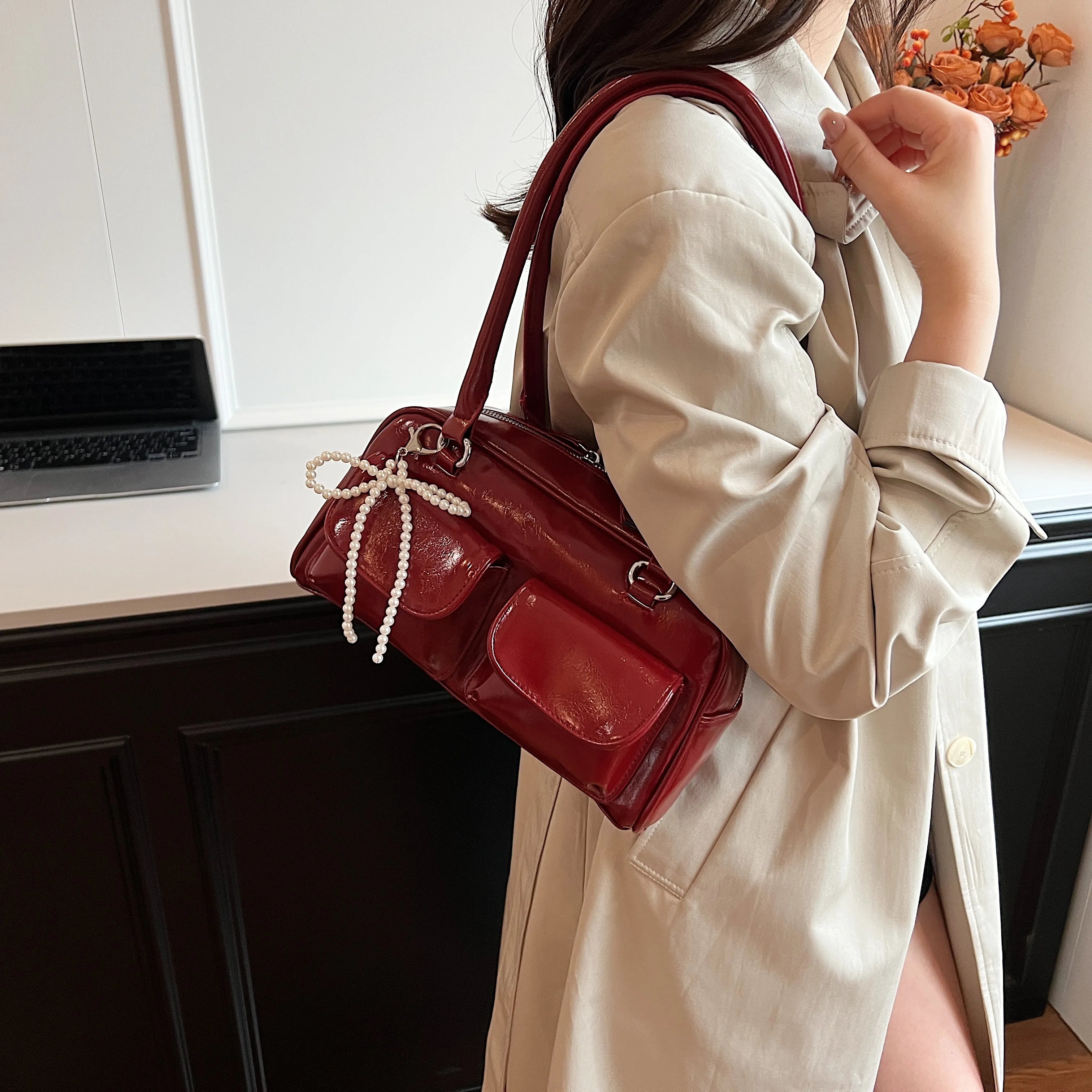 Korean Edition Underarm Bow Bag Women Versatile Shoulder Bag - Smarsty