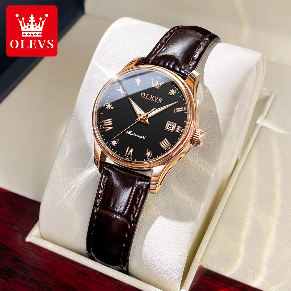 OLEVS Women's Luxury Waterproof Automatic Wristwatch - Smarsty