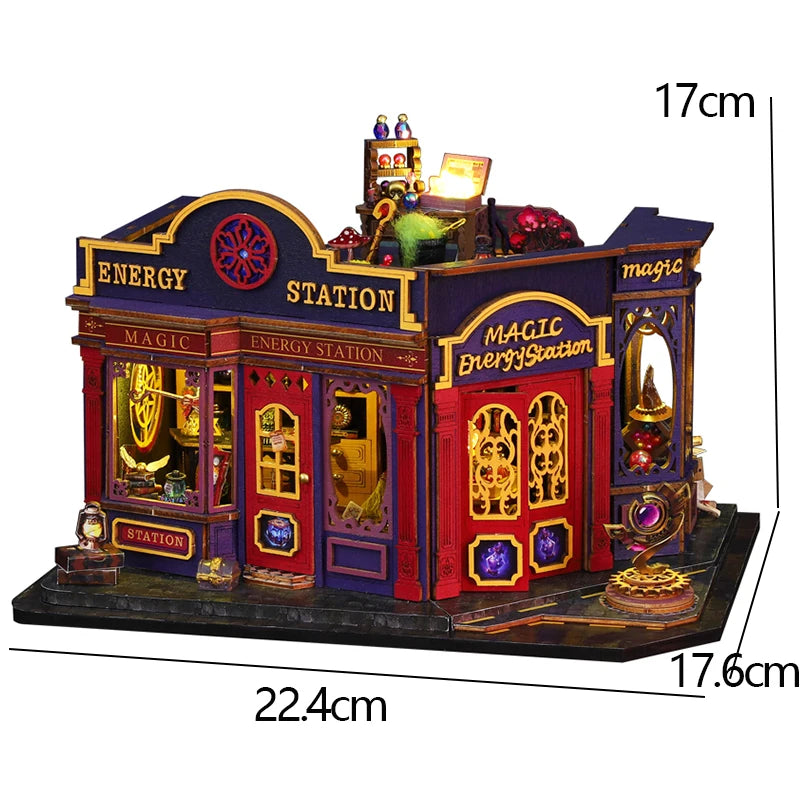Magical Doll House Wooden Miniature DIY Assembly Building Model Kit Production of Small Room Toys Decorations with Furniture by Smarsty
