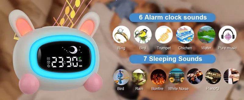 Kids Alarm Clock with Sleep Training and Sound Machine - Smarsty