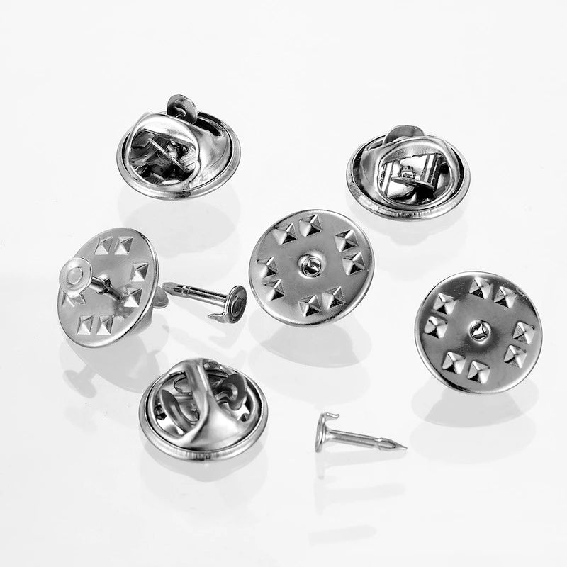 100Pc Metal Locking Pin Backs Secure Brooch Bases Pack - Smarsty