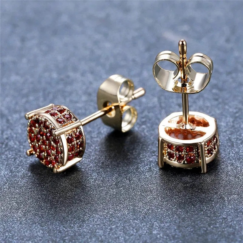 Austrian Crystal Stud Earrings White Gold Sparkle Bridal - Smarsty