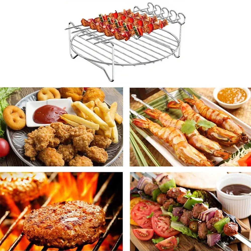 Stainless Steel Air Fryer Rack Set for BBQ Cooking - Smarsty