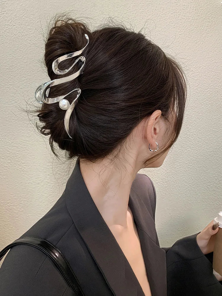 Korean Geometric Metal Hair Clip Durable Alloy Claw - Smarsty
