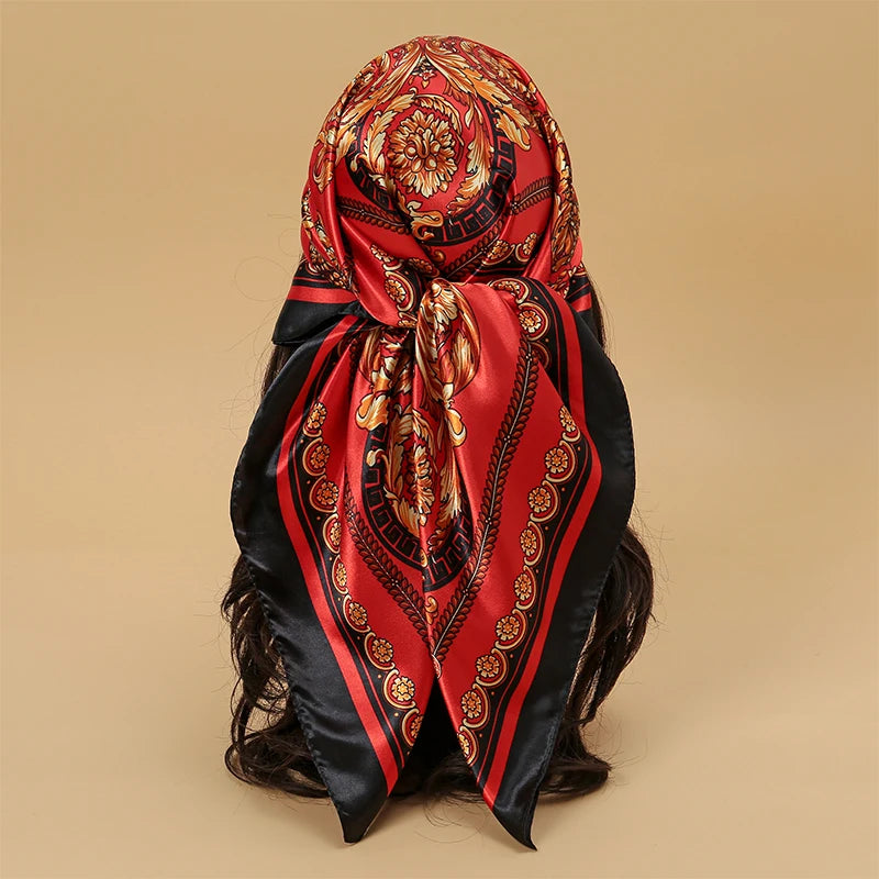 Luxury Satin Silk Scarf for Women Sun Protection - Smarsty