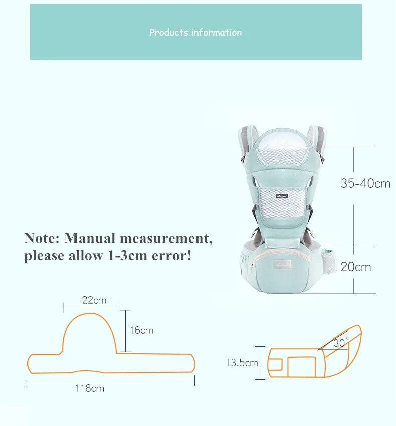 Ergonomic Baby Carrier Backpack Infant Baby Hipseat Carrier Front Facing Ergonomic Kangaroo Baby Wrap Sling Travel Backpack by Smarsty