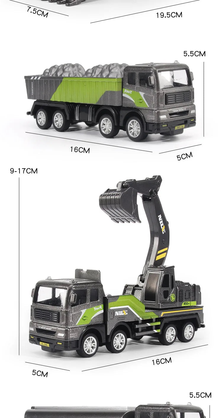 1/50 Model Car Bulldozer Truck Excavator Crane Forklift Construction Engineering Vehicle Toys for Boys Children Educational Toys by Smarsty