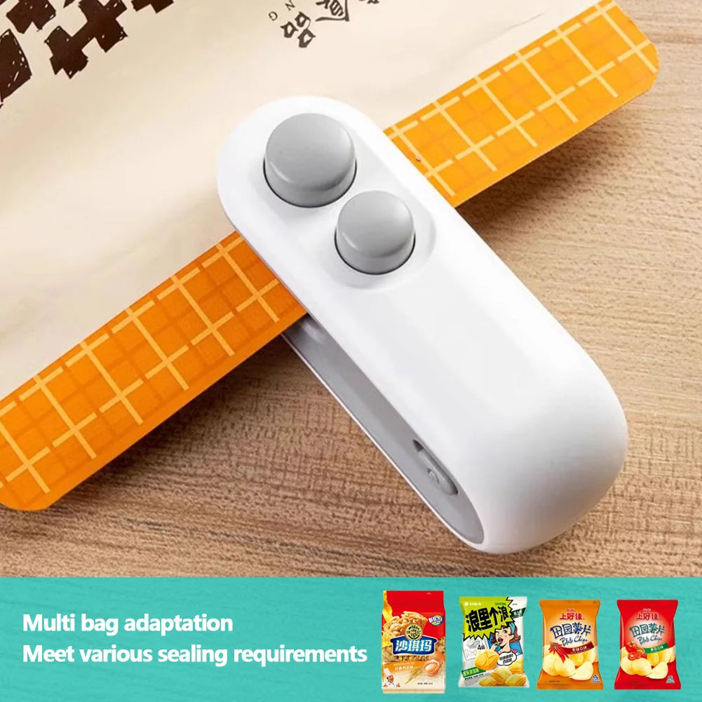 2 In 1 Sealer Cutter Mini Bag Sealer Handheld Heat Vacuum Sealer Handheld Bag Sealing Machine for Food Storage Snacks Freshness