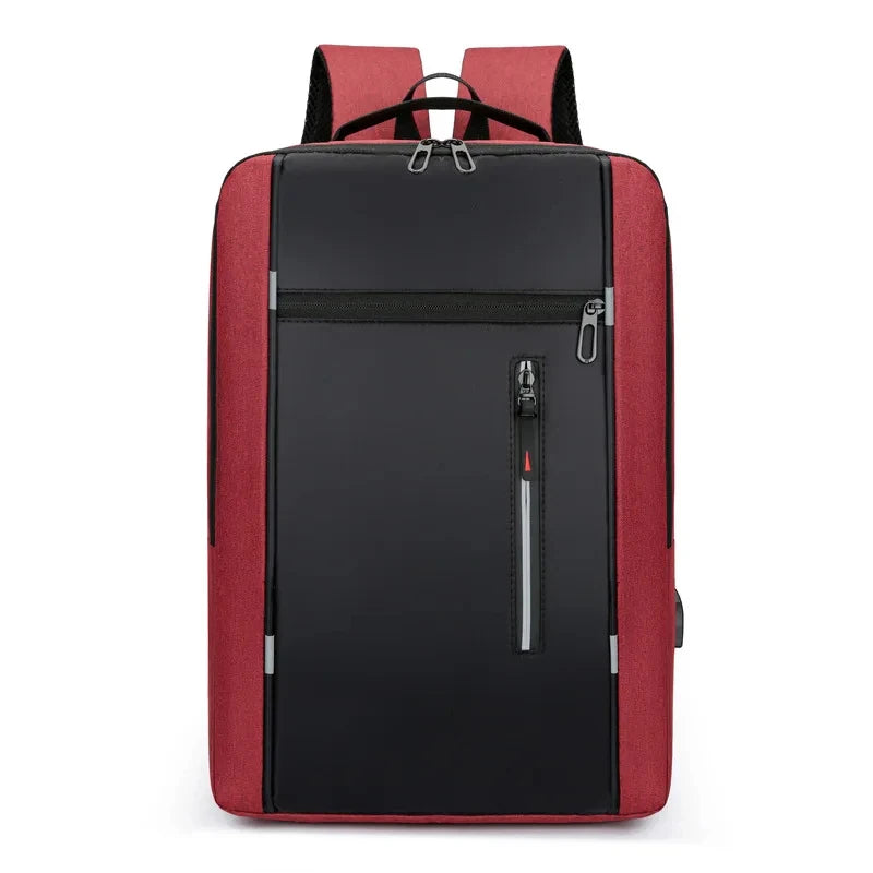Men's Waterproof Oxford Laptop Backpack 15.6 Inch with USB Charging Port High Capacity Business Travel School Bag - Smarsty