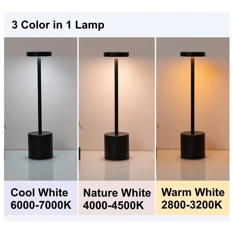 Rechargeable Alloy Cordless LED Table Lamp for Ambiance - Smarsty